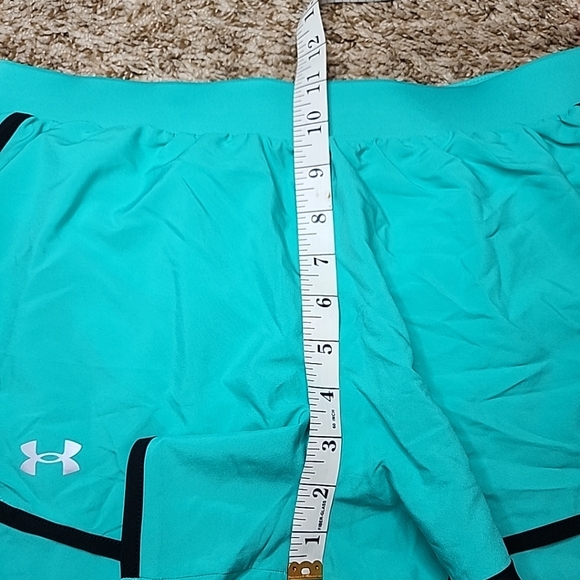 Under Armour Women's UA Fly-By 2.0 Shorts 1350196-369 Neptune/Black Running NEW - Picture 12 of 13